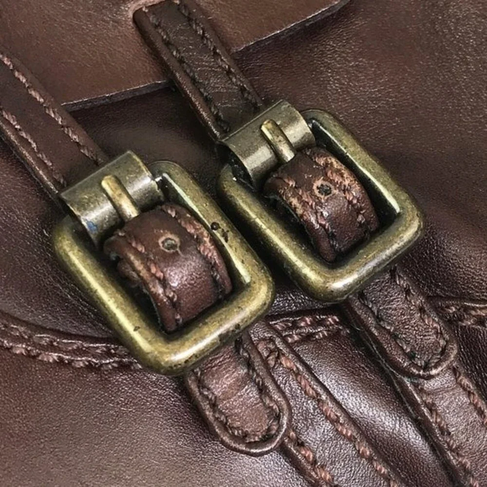 ECCO Tall Riding Boots Double Ankle Straps +Upper Strap w/ buckles Women’s 38